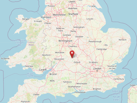 Location of Chipping Norton, Oxfordshire (cc OpenStreetMap)
