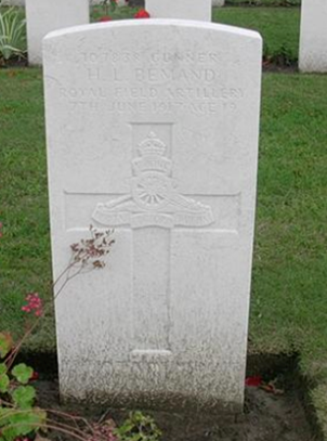Gravestone of Harold L Bemand, George Bemand's younger brother. Photograph by 'Len' from Find a Grave.