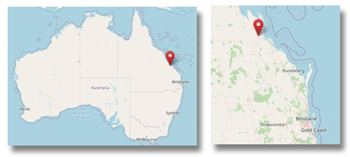 Location of Rockhampton, north of Brisbane on Australia's Gold Coast, Queensland (cc OpenStreetMap)
