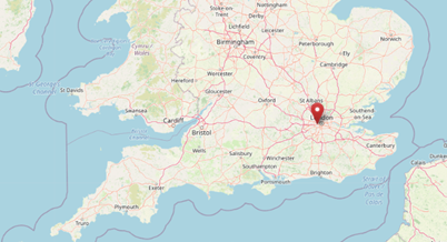 Hammersmith in west London (cc OpenStreetMap)