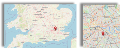 Location of Peckham in the south east of London (cc OpenStreetMap)