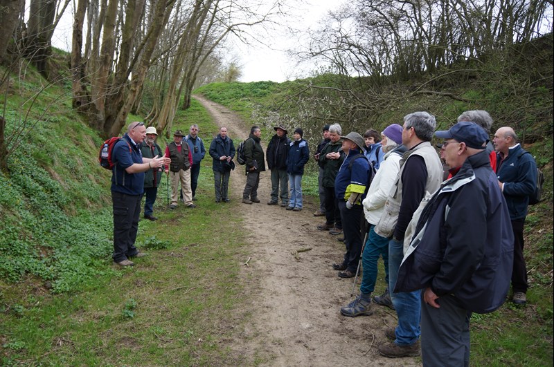 Clive Harris leading a group in Sunken Lane
