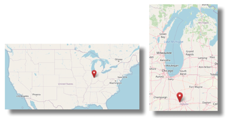 Location of Lizton, Hendricks County, USA (cc OpenStreetMap)