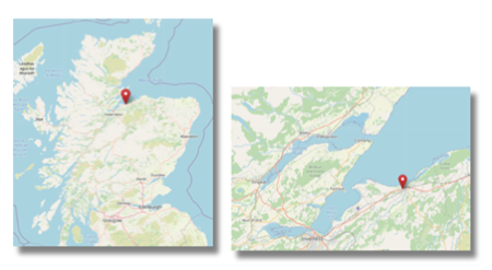 Nairn in the north of Scotland (cc OpenStreetMap)