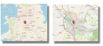 Location of Stafford in the West Midlands (cc OpenStreetMap)