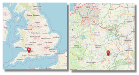 Location of Frome in the south west of England (cc OpenStreetMap)