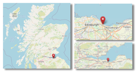 Location of Portabello, outside Edinburgh on the Firth of Forth, Scotland (cc OpenStreetMap)