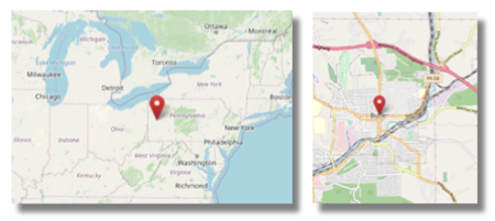 Location of Butler, Pennsylvania in the north east of the USA (cc OpenStreetMap)
