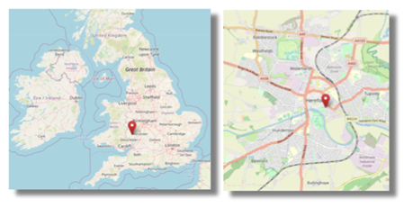 Location of Hereford in England's West Midlands (cc OpenStreetMap)