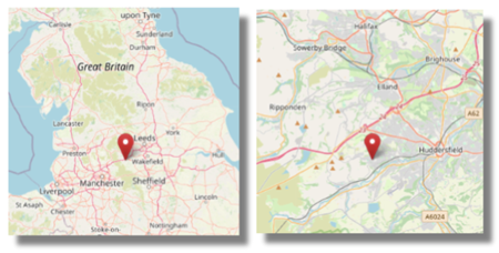 Location of Golcar, nr Huddersfield, Yorkshire.