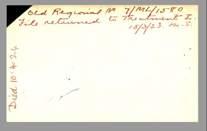 Reverse Of The 'Main' Card For Arnold Loosemore.