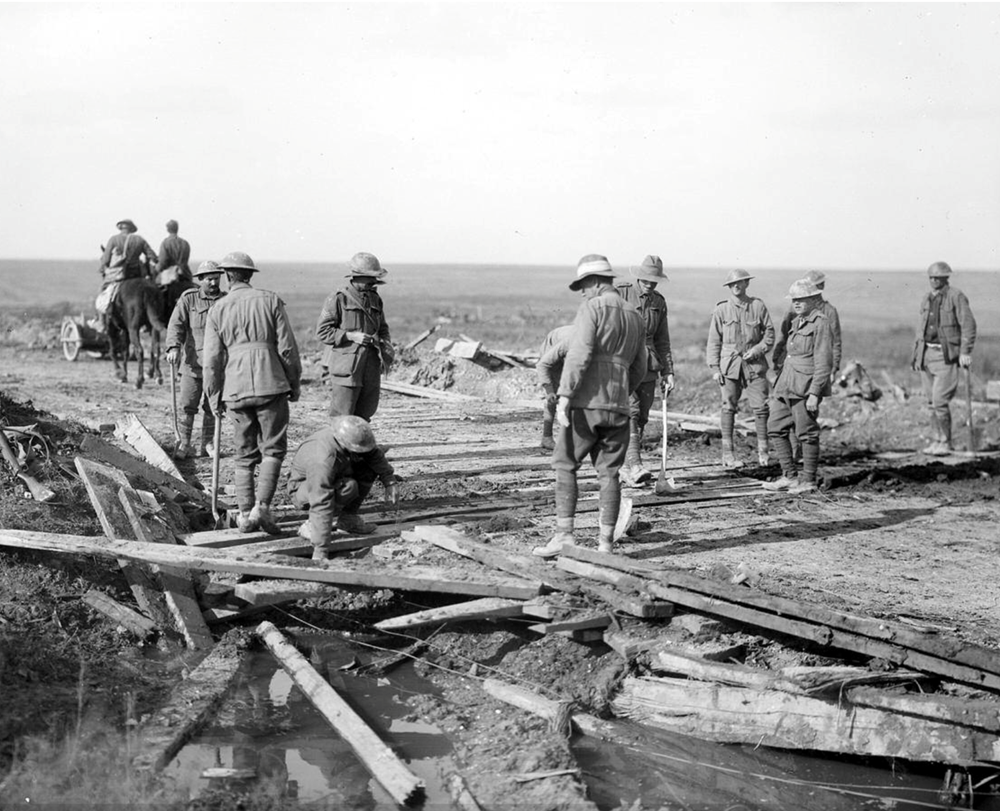7 Men From 2Nd Atc Repairing A Corduroy Track Leading To Bellicourt