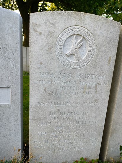 The Headstone For William James Morton