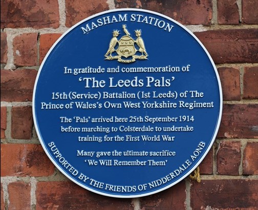 A Blue Plaque Adorns The Side Of The Good Shed Commemorating The Leeds Pals
