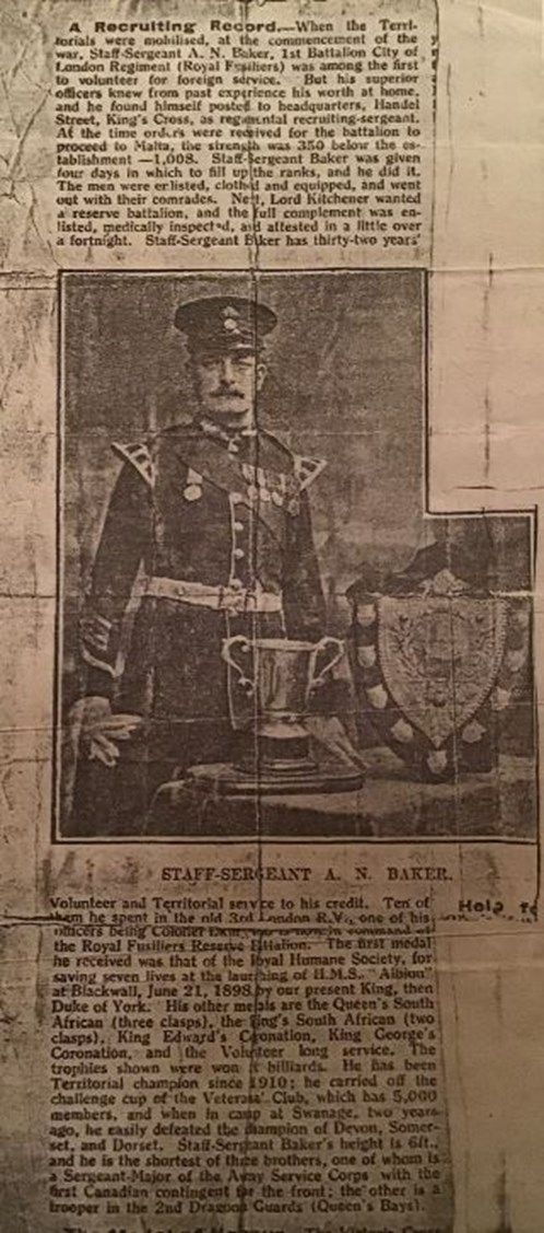 Newspaper Article Describing Alfred’S Prowess As A Recruiting Sergeant