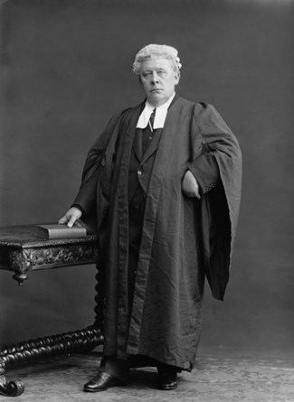 Although the context is unknown, the above image (courtesy of the National Portrait Gallery) shows Bottomley in September 1918 in the wig and gown of a barrister.
