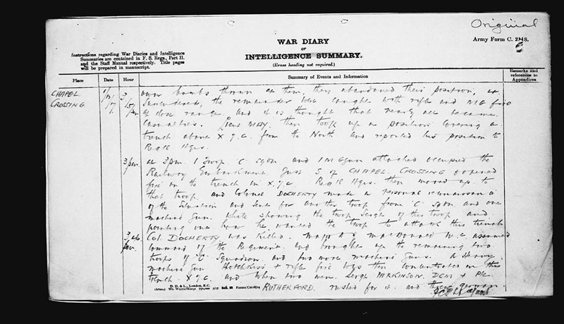 The War Diary Of Lord Strathcona's Horse, 1 December 1917.