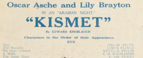 The Asche Brayton Production Of Kismet