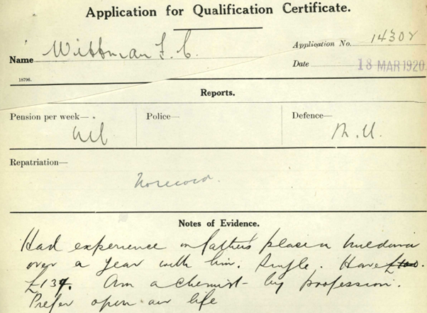 Application For Certificate