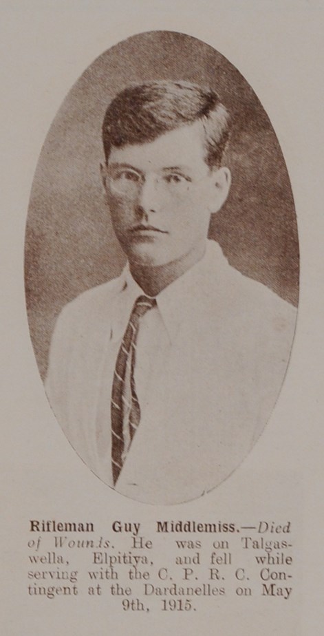 Rifleman Guy Middlemiss