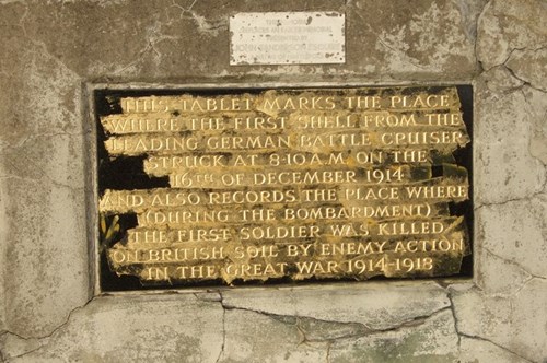 A Plaque Marks The Spot Where The First Shell Fell. Hartlepool 1914