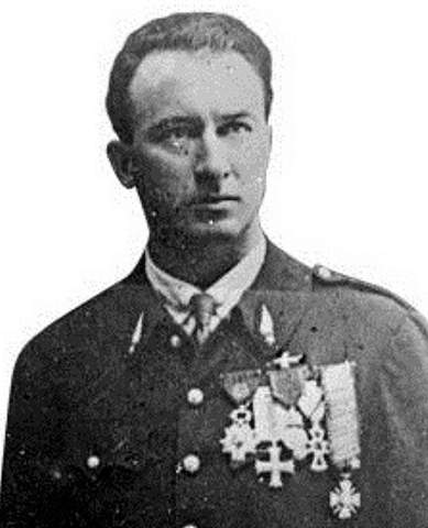 Sous Lietenant Maruice Boyau Wearing His Many Gallantry Decorations