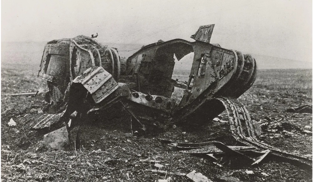 British Tank Destroyed By Artillery