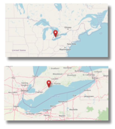 Location of Rodney, Ontario in Canada (cc OpenStreetMap)