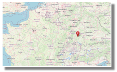 Location of Burladingen, Baden in Germany (cc OpenStreetMap)