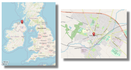 Location of Ballymoney, Co.Antrim in Ireland (cc) OpenStreetMap