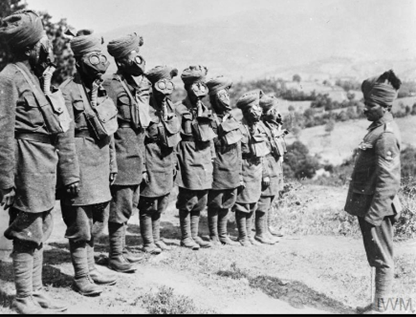 Gas Drill. Indian Army WW1 © IWM (Q 56644)