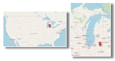 Location of Mongo, Indian in the US (cc OpenStreetMap)
