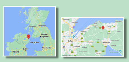 Location of the Candyboye Estate, nr Bangor in Northern Ireland (c) Google Maps 2022
