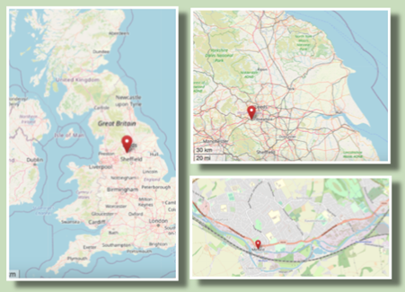 Location of Mirfield in the West Riding of Yorkshire (cc OpenStreetMap)