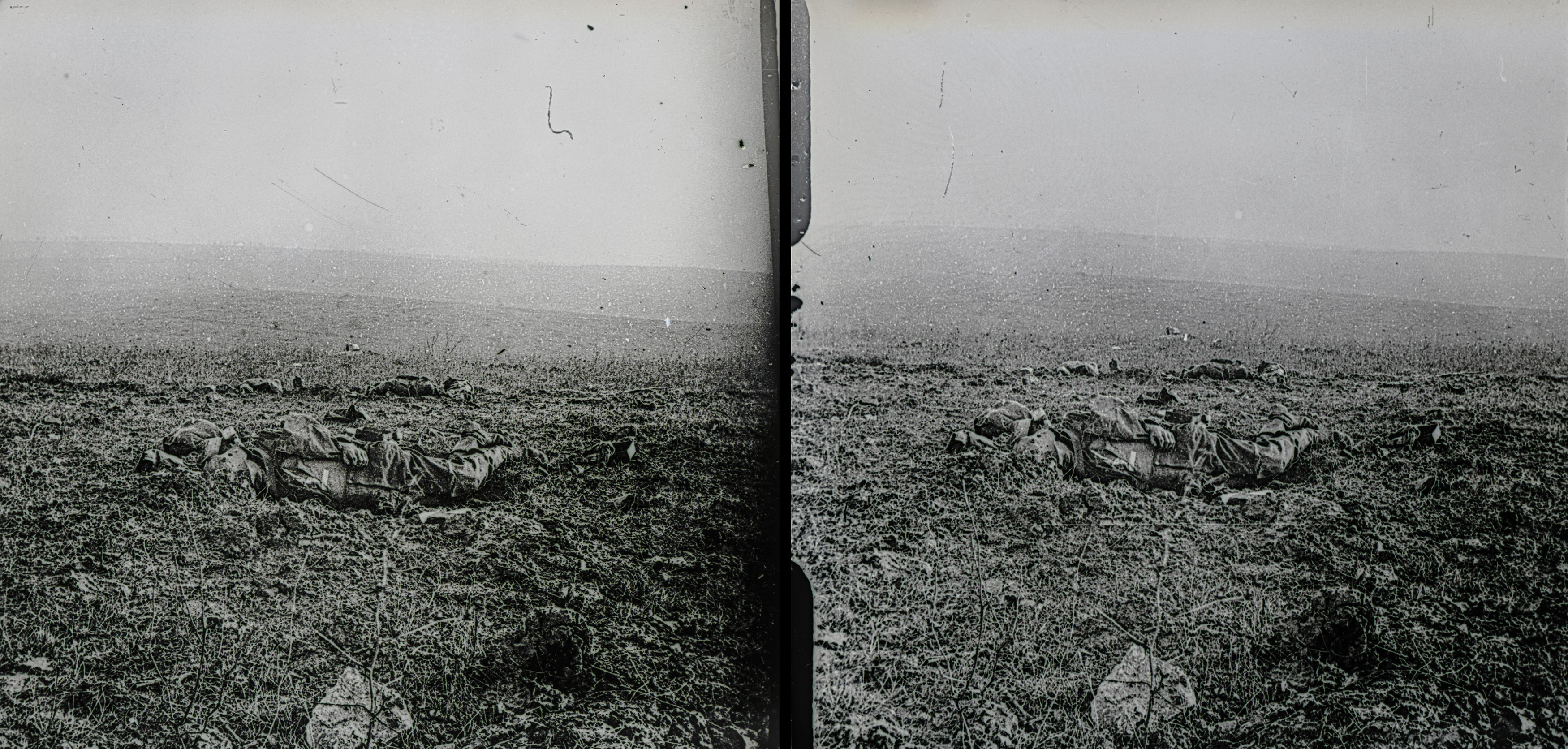 Bois d'Haumont, cadavres allemands sur champ de bataille - Bois d'Haumont, German corpses on the battlefield