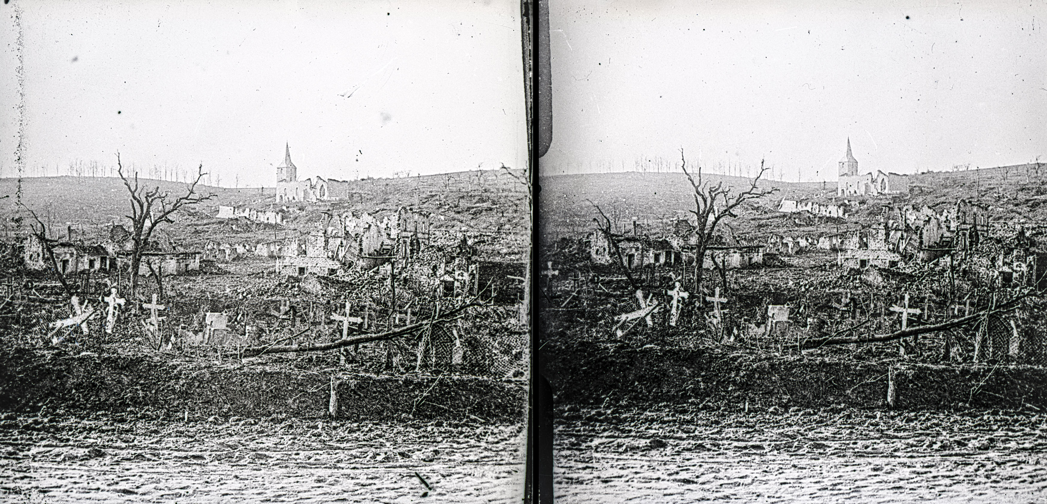 Flabas, vue générale prise devant cimetière allemands - Flabas, general view taken from in front of the German cemetery