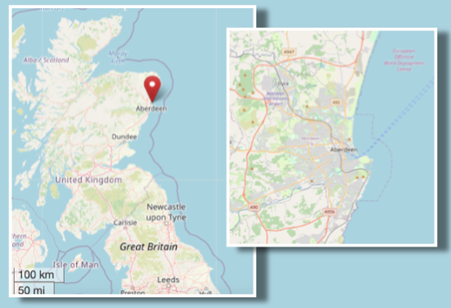 Location of Aberdeen in Scotland (cc OpenStreetMap)