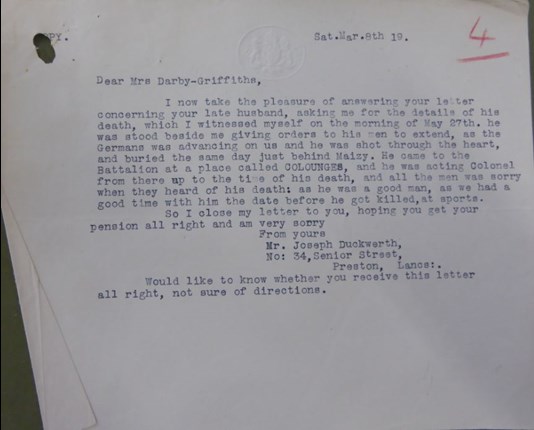 A Transcript Of Joseph Duckworth's Letter.