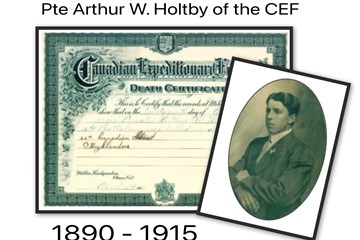 The Envelope in the Attic : Items pertaining to Private Arthur W. Holtby of the Canadian Expeditionary Force