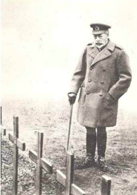 The king in a war cemetery during his visit to war graves 1922, taken from The King’s Pilgrimage (London, 1922), n.p.