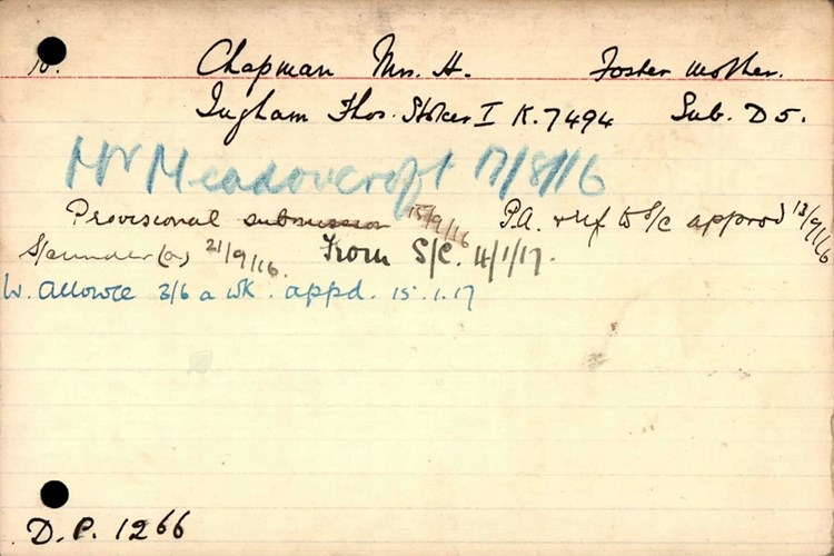 Pension Record Card For Thomas Ingham