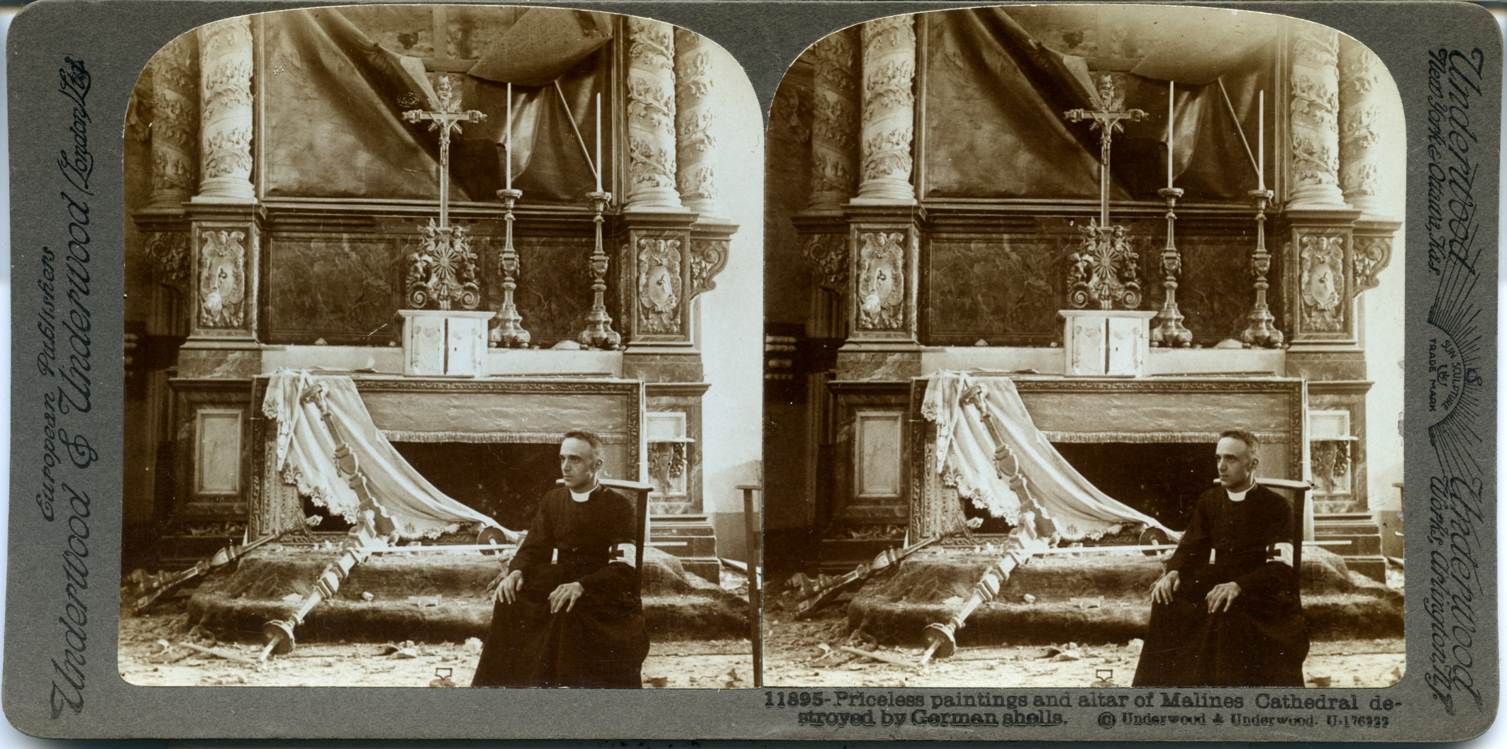 Priceless paintings and altar of Malines Cathedral destroyed by German shells
