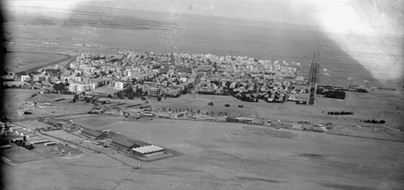 Air views of Palestine. Flight from Gaza to Cairo via Ismalieh. Heliopolis. A general view showing the aerodrome of the Imperial Airways, Ltd