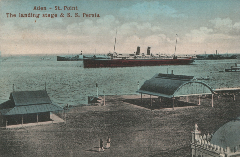 Postcard of SS Persia at Aden, c.1900