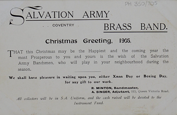 Salvation Army Christmas Greeting 1905