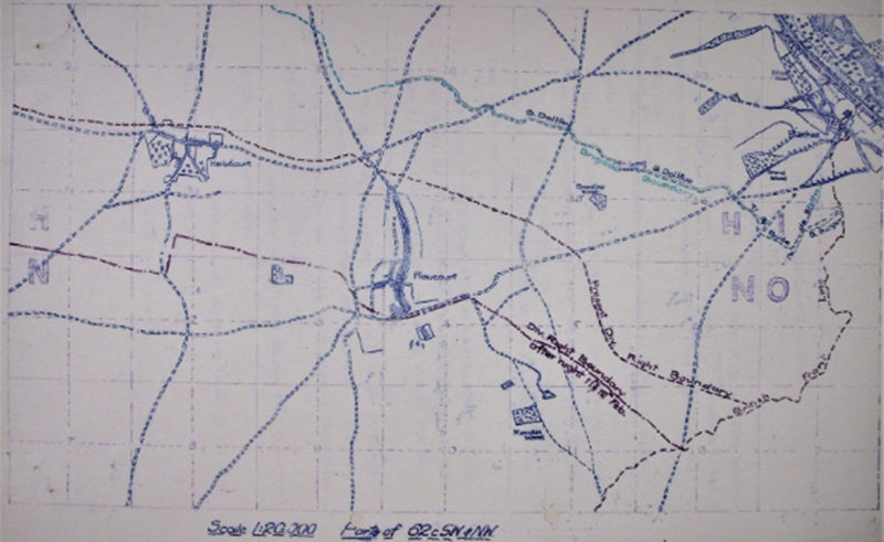 Boundary taken over by The 143rd Brigade on the night of Sunday 11th February 1917 and Monday 12th February 1917