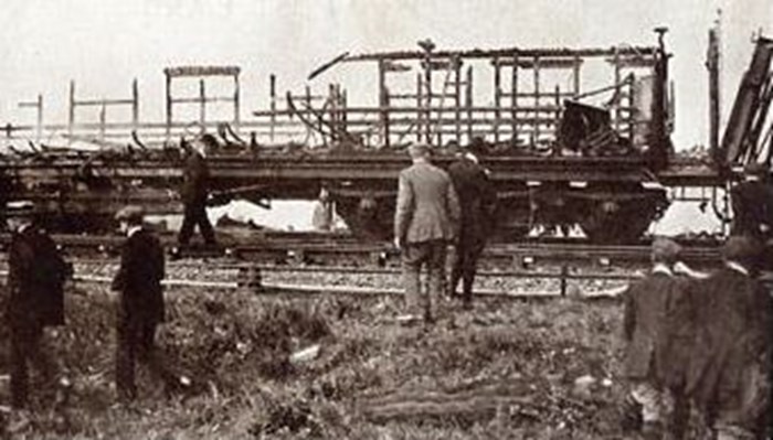 The Remains Of A Carriage. Gretna Rail Disaster 1915