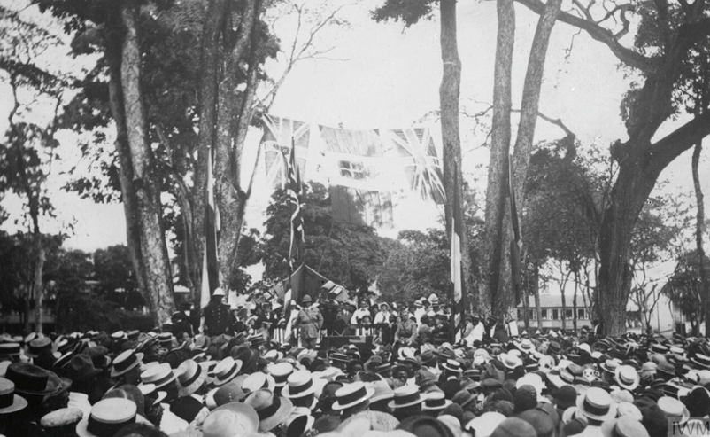 A recruitment gathering of Trinidadians at the beginning of the First World War