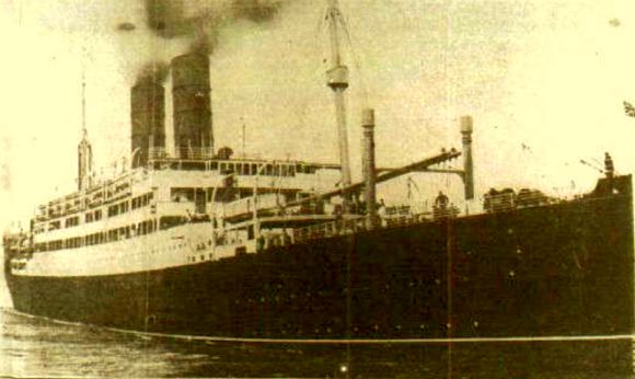 The Tuscania. Prewar She Had Been A Luxury Liner Of The Anchor Line.