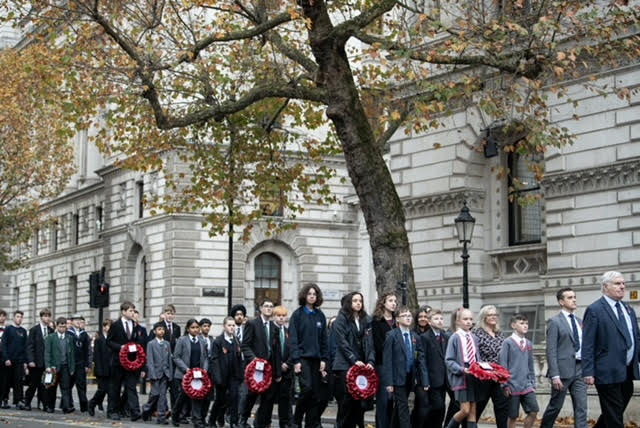 Students at the Cenotaph 2025